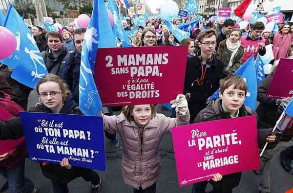 Протесты против легализации однополых браков во Франции